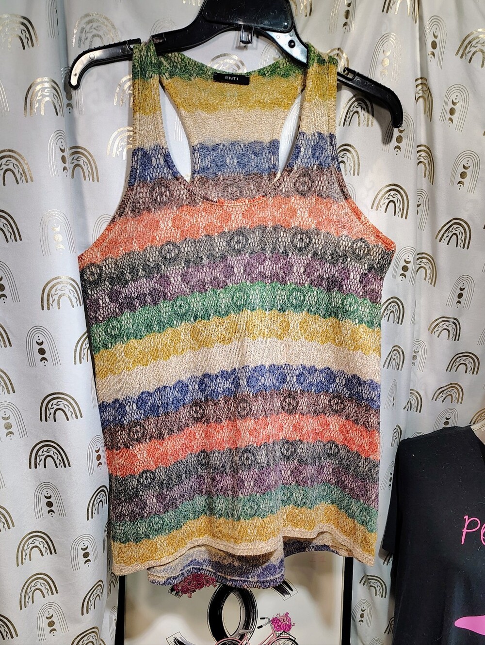 Rainbow Striped Knit Tank Top - Multicolor